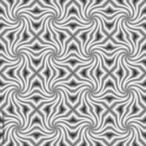 Endless seamless repeating abstract background with ornament in black and white monochrome shades