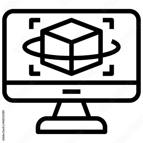 3d rendering outline icon,ar,out,graphic,illustration