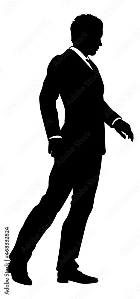 Business Man In Suit Silhouette Person