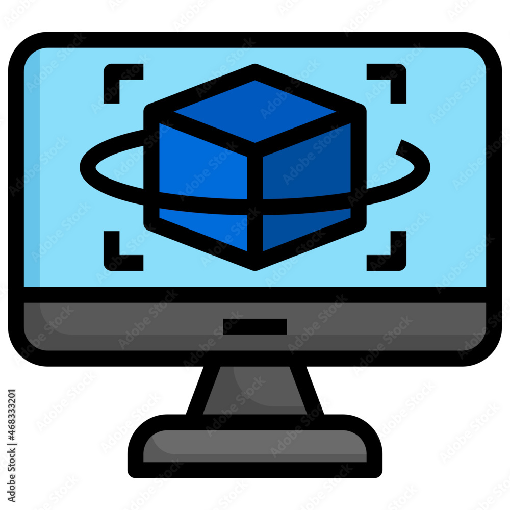 3D RENDERING Filled Outline 3D RENDERING Filled Outline