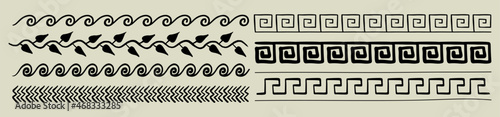 Ancient Greek pattern - seamless set of antique borders from Greece