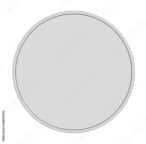 Silver coin or medal isolated on white background