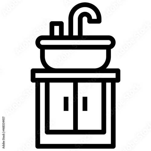 WASHBASIN line icon,linear,outline,graphic,illustration
