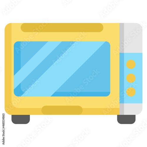 MICROWAVE flat icon,linear,outline,graphic,illustration