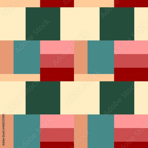 Seamless abstract pattern with multicolored rectangles. Vector design.