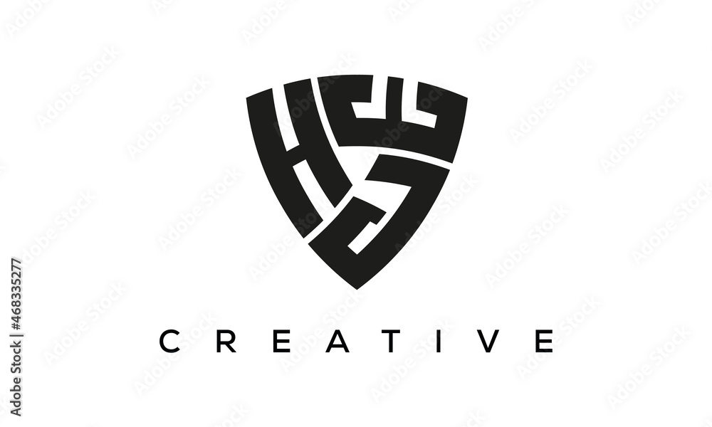 HJE letters logo, security Shield logo vector HJE letters logo, security Shield logo vector