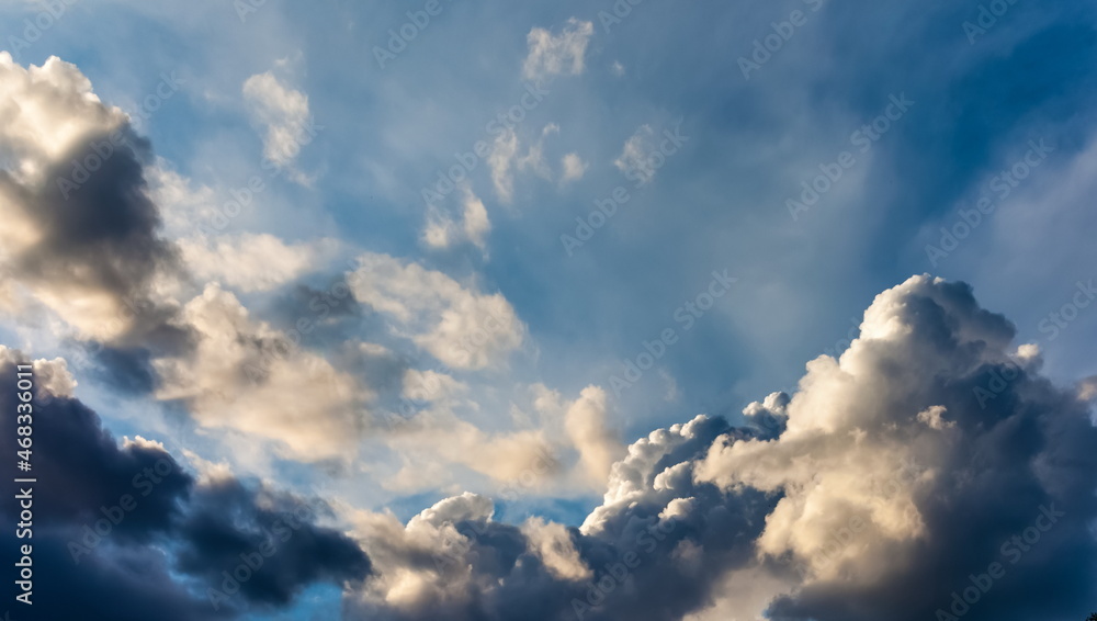 Blue sky with white clouds in summer