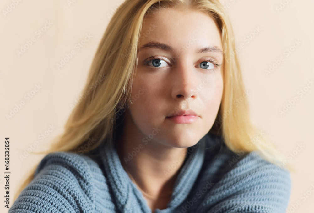 Portrait of beautiful sensual woman with blue eyes. Studio shot. Portrait of beautiful sensual woman with blue eyes. Studio shot.