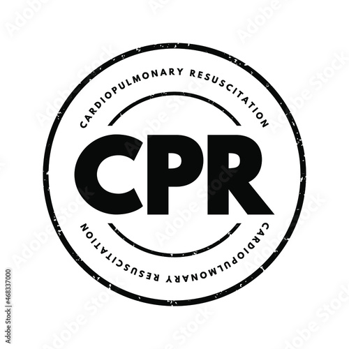 CPR - Cardiopulmonary Resuscitation acronym, medical concept background