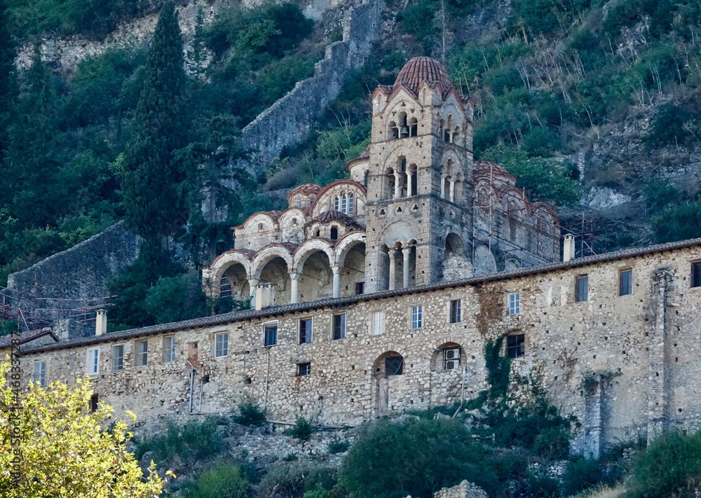 Greece. Archeologic site Mystras with the Agios Dimitrios Cathedral