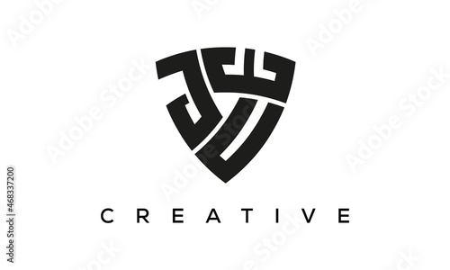 JUE letters logo, security Shield logo vector