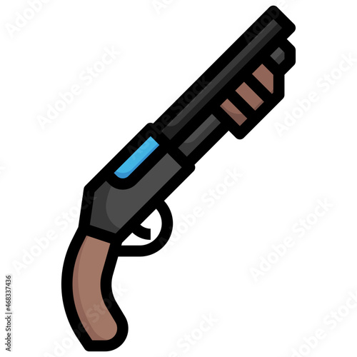 SHOTGUN filled outline icon,linear,outline,graphic,illustration