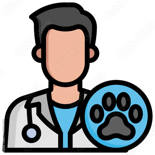 VETERINARY Filled Outline