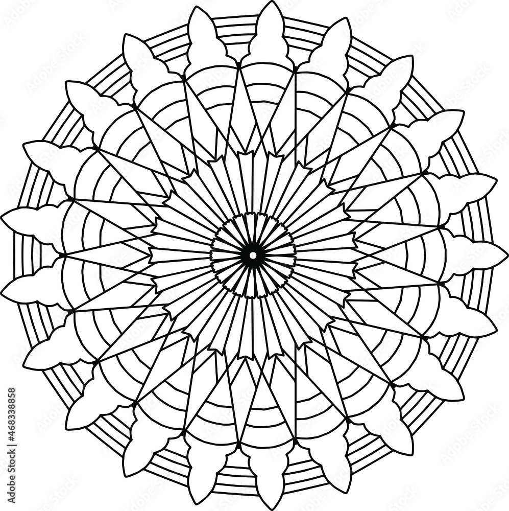 Mandala illustration design artwork, vector mandala, coloring mandala page, background, artwork, mehndi, geometric, ornaments, yoga, meditation