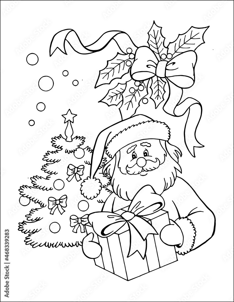 Santa and christmas tree 02