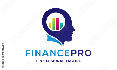 Artificial Intelligence Financial Advisor Pro Logo Design Vector Icon Symbol Illustrations.