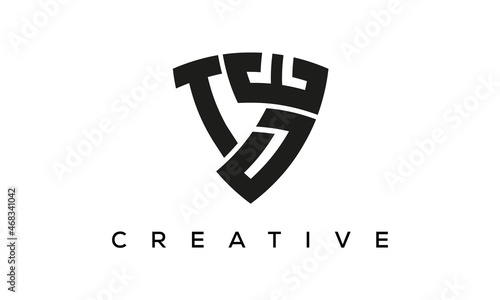 TDE letters logo, security Shield logo vector