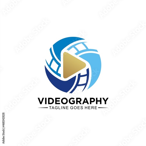 Videography or photography logo design concept in circle premium design