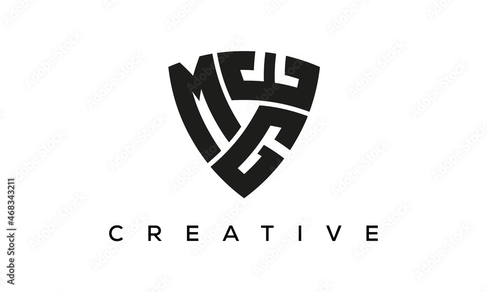 MGE letters logo, security Shield logo vector MGE letters logo, security Shield logo vector