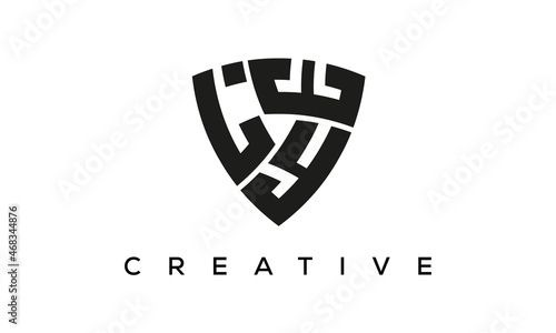 LYE letters logo, security Shield logo vector