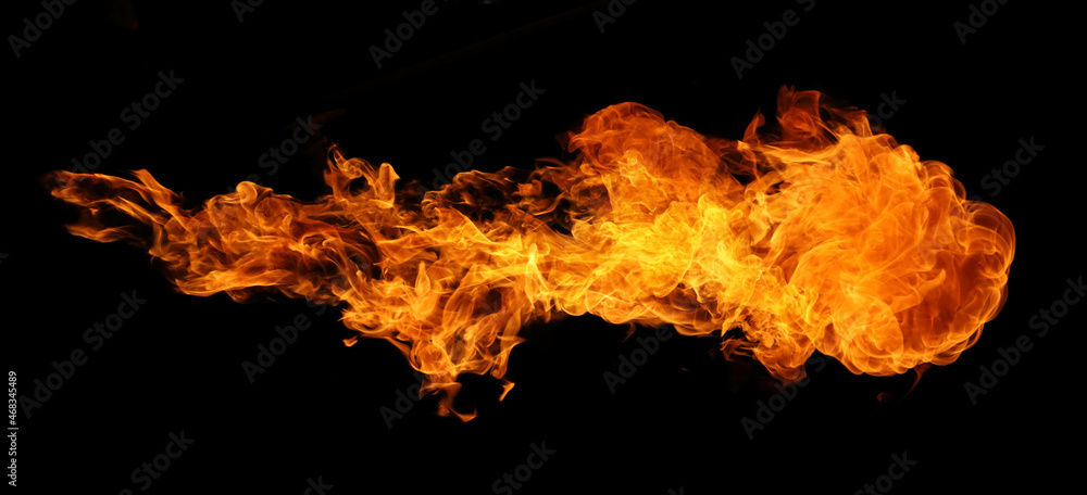 Fire and burning flame torch isolated on black background for graphic design usage Fire and burning flame torch isolated on black background for graphic design usage