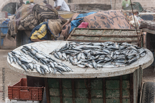 Sardinen am Fischmarkt in Essaouira, Marokko