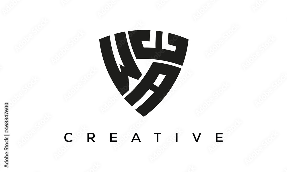 WAE letters logo, security Shield logo vector WAE letters logo, security Shield logo vector