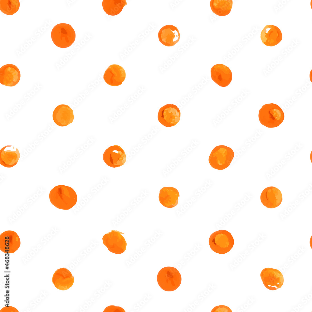 Vector seamless pattern. Yellow watercolor spots on a white background. Texture for decoration in the grunge style of textile, paper, interior design. 