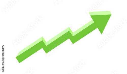 Upward arrow with small setbacks.
