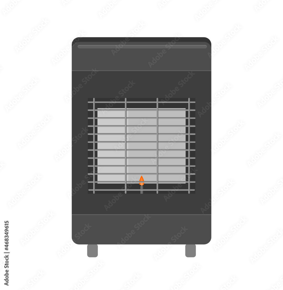 Fototapeta premium Gas heater with the pilot flame lit. Butane gas heating system.