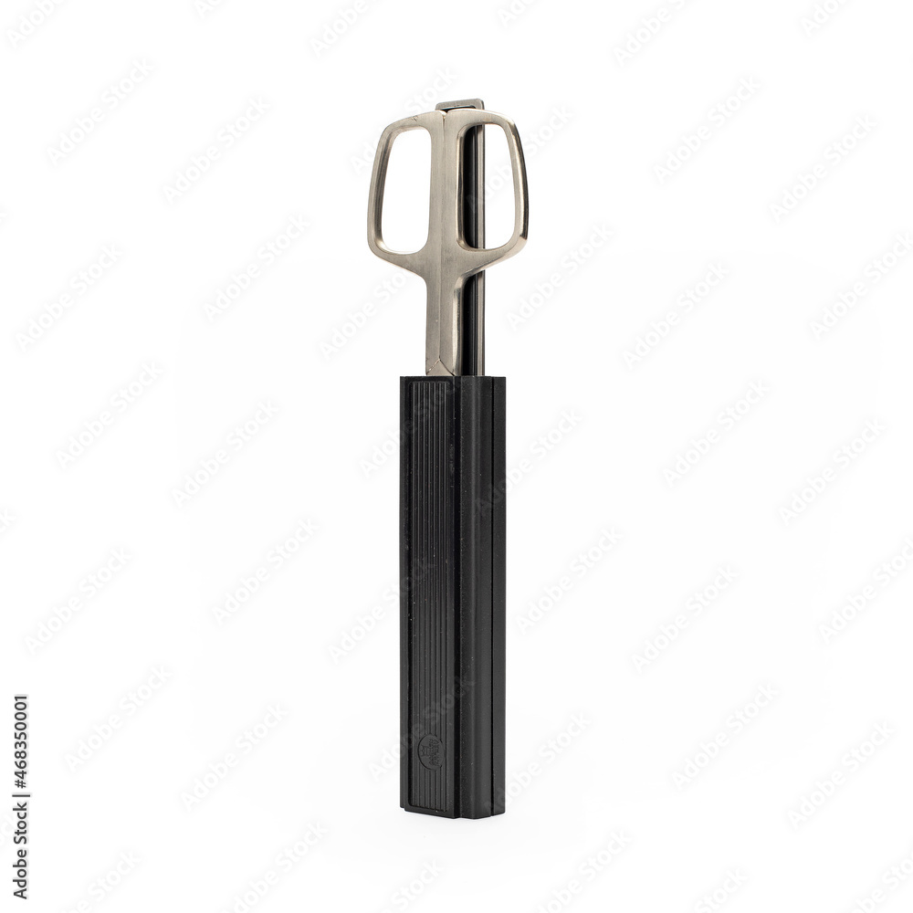 Office knife and scissors on white background Office knife and scissors on white background