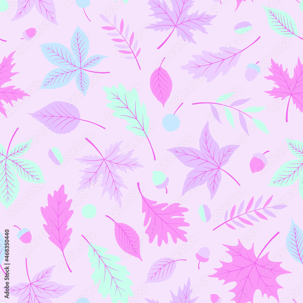 Autumn leaves seamless pattern. Digital Illustration background. Autumn leaves seamless pattern. Digital Illustration background.