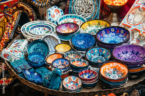 colorful lamps are selling at khan el kalili market in cairo, Egypt © jon_chica