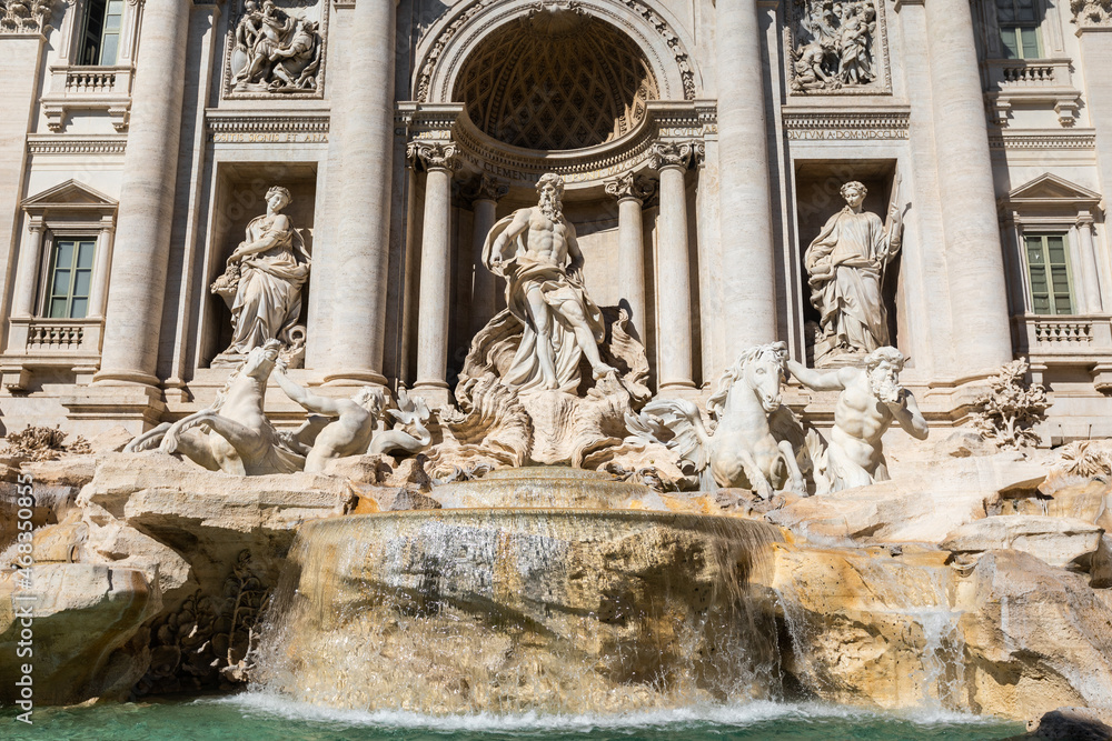View of Fontana di Trevi fountain, in Roma, Lazio, Italy.