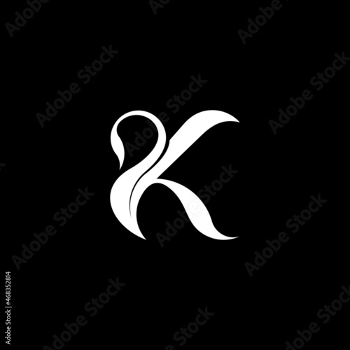 Initial letter K swan logo design Vector illustration 