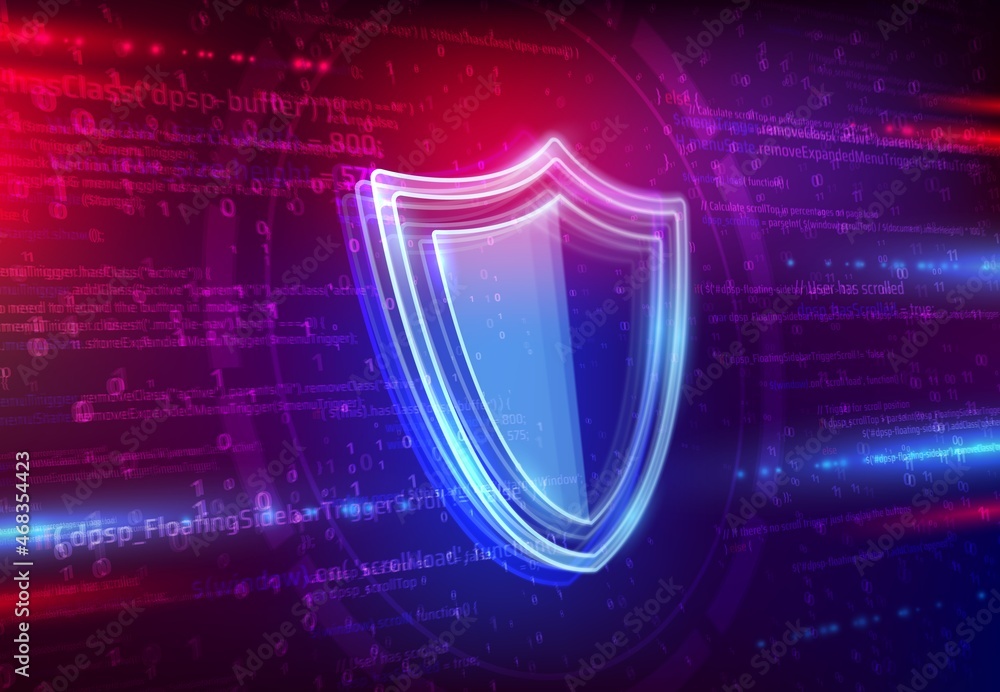 Cyber security technology. Cloud storage and big data protection vector