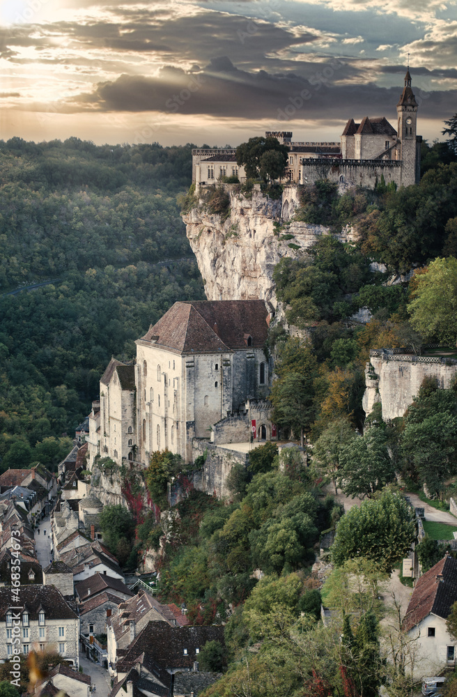 Rocamadour, medieval castle town on cliff, france