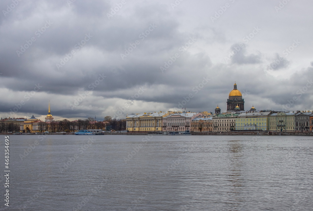 Embankment of the Neva River. Saint Petersburg. Russia.