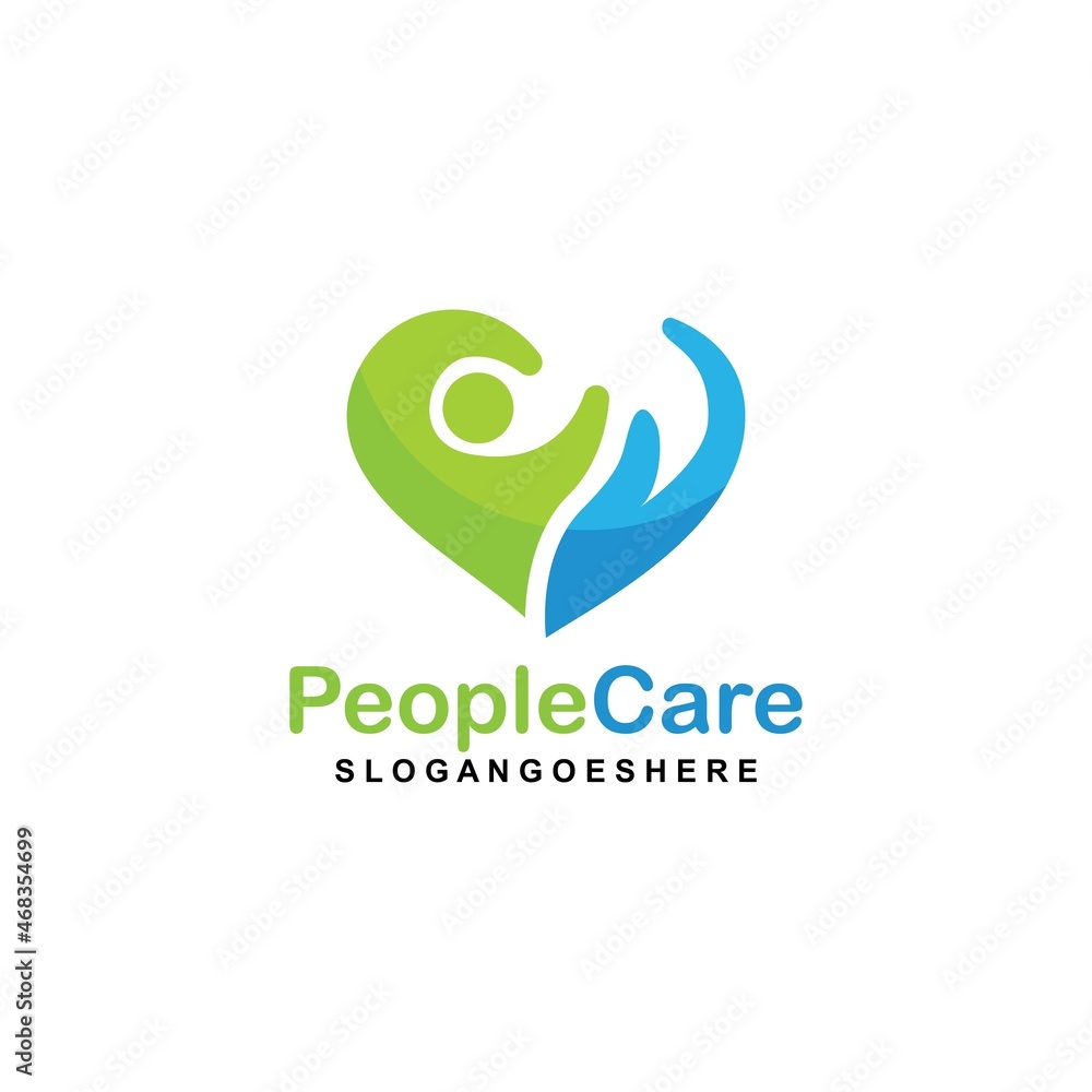 People Care Heart Shaped Logo Design Template. Symbol of care for fellow human beings, solidarity human concept vector illustration, humanitarian activities People Care Heart Shaped Logo Design Template. Symbol of care for fellow human beings, solidarity human concept vector illustration, humanitarian activities