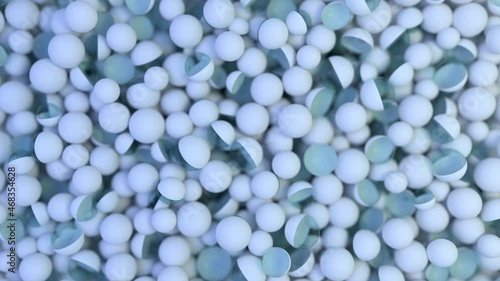 Background Filled with Abstract Spheres Rolling. 3D illustration