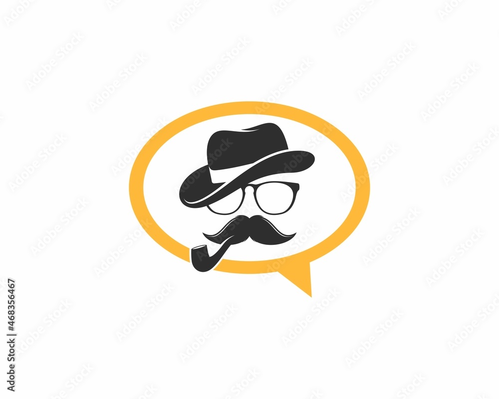 Obraz premium Detective head in side the bubble chat