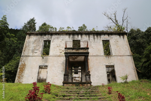 Ruins of ancient villa in the Grena park, Sao Miguel island, Azores photo