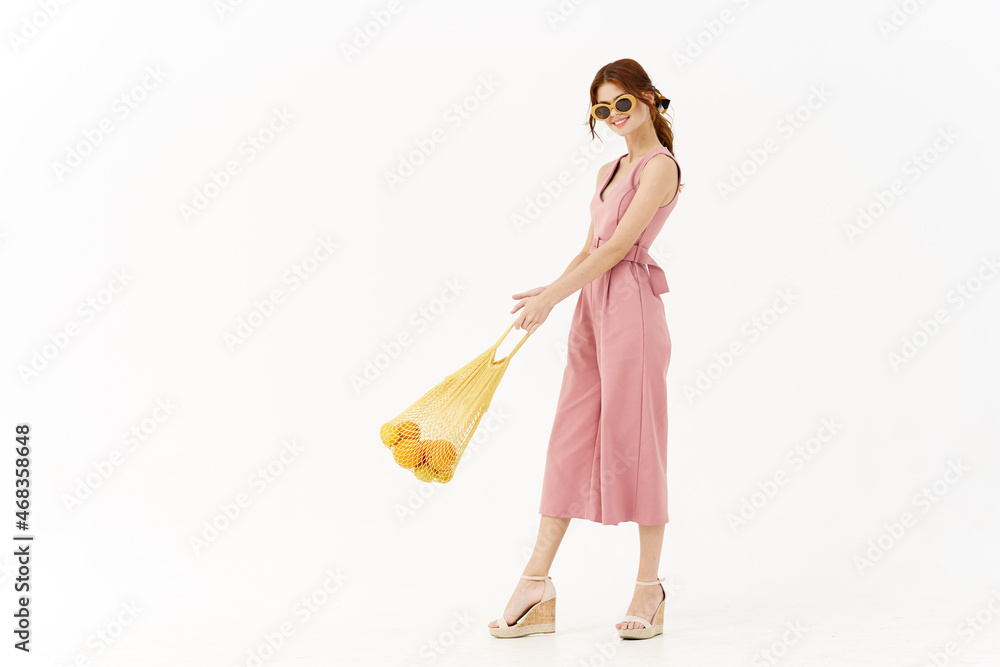 pretty woman in pink dress decoration posing model pretty woman in pink dress decoration posing model