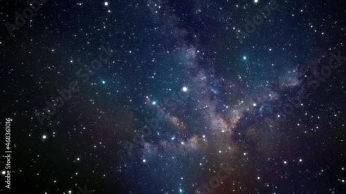 Space travel through a cluster of stars and galaxies to meet unknown worlds. Billions of stars in the Milky Way galaxy. . High quality 4k footage