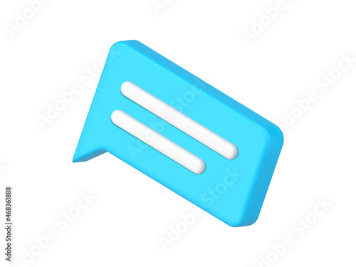 Wallpaper Mural 3d blue chat message isometric icon cyberspace communication vector illustration Torontodigital.ca