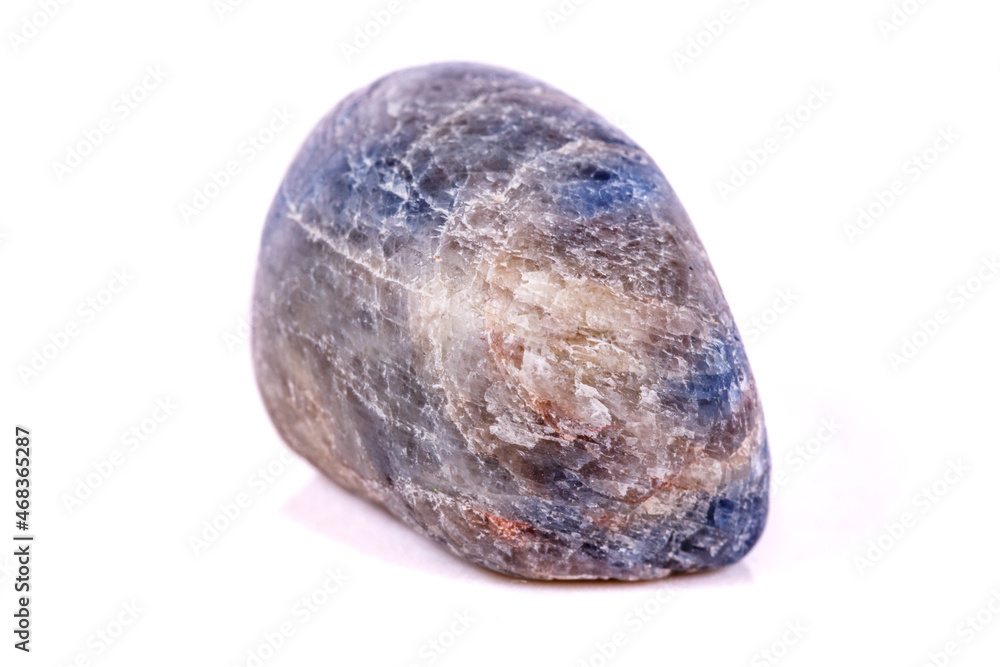 Macro mineral stone sapphire on white background Macro mineral stone sapphire on white background