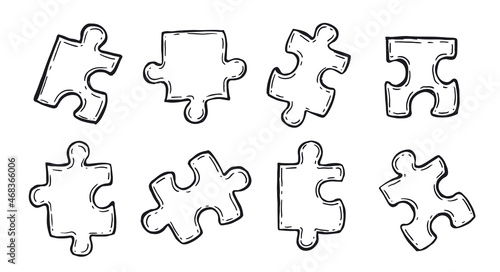 Puzzles hand drawn vector illustration.