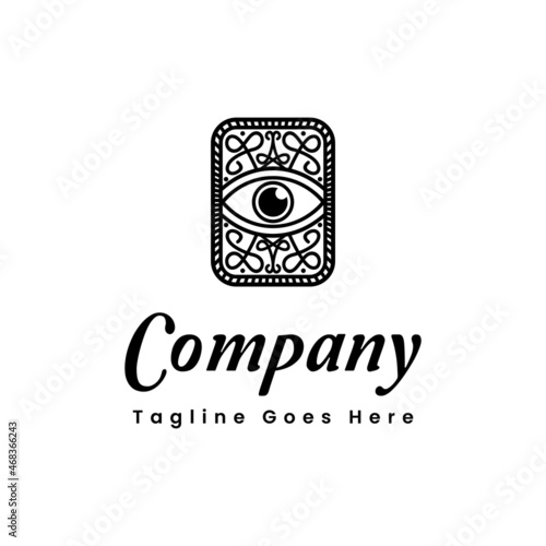 Eye Logo Classic For Illuminati, Illusion, Hypnosis, Magic, witch, Mystery and Optical Logo Design