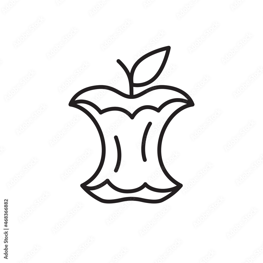 Vettoriale Stock Apple core linear icon. Outline simple vector of scraps of  food. Contour isolated pictogram on white background | Adobe Stock