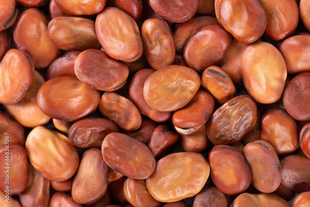 Broad beans background. Dry fava beans. Top view. Broad beans background. Dry fava beans. Top view.